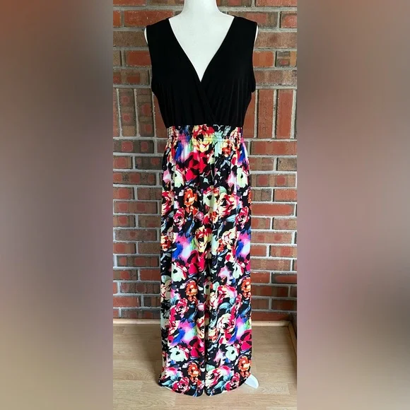 white christmas dresses Floral Chiffon Maxi Dress main image 1